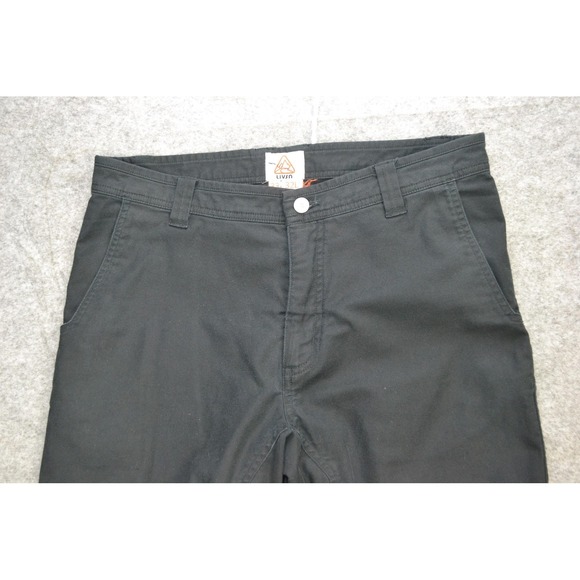Livsn Pants Mens 33x32 Black Stretch Twill Hiking Zip Pocket Organic Cotton - Picture 6 of 16